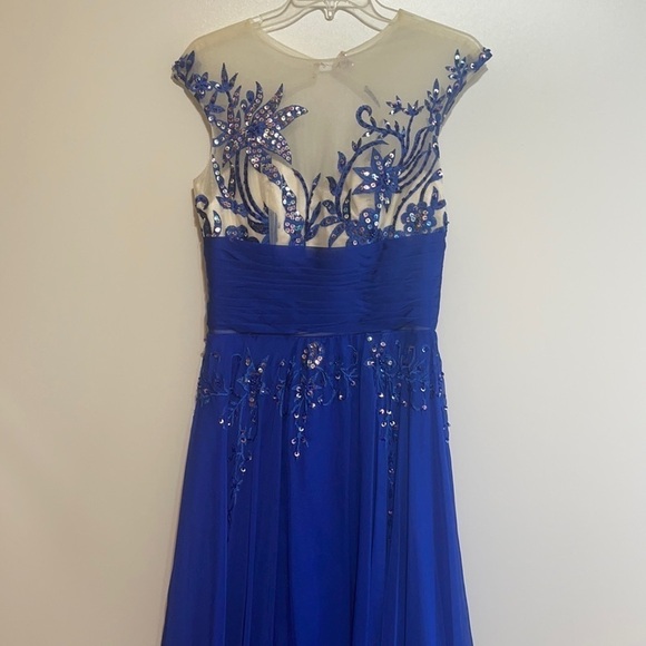 Prom,Wedding Guest ,Dress ,Royal Blue,Lace Overlay,Size 4 - Picture 2 of 9